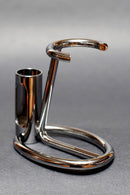 Support double pour blaireau - chromé